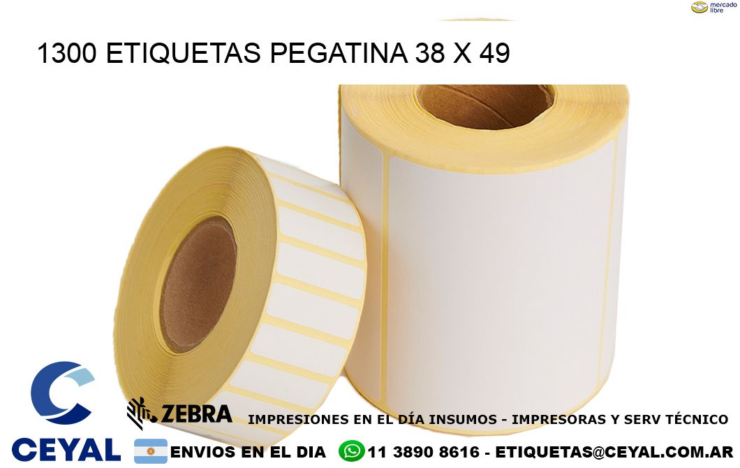 1300 ETIQUETAS PEGATINA 38 x 49