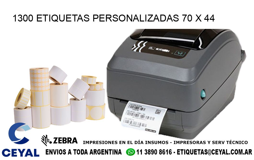 1300 ETIQUETAS PERSONALIZADAS 70 x 44