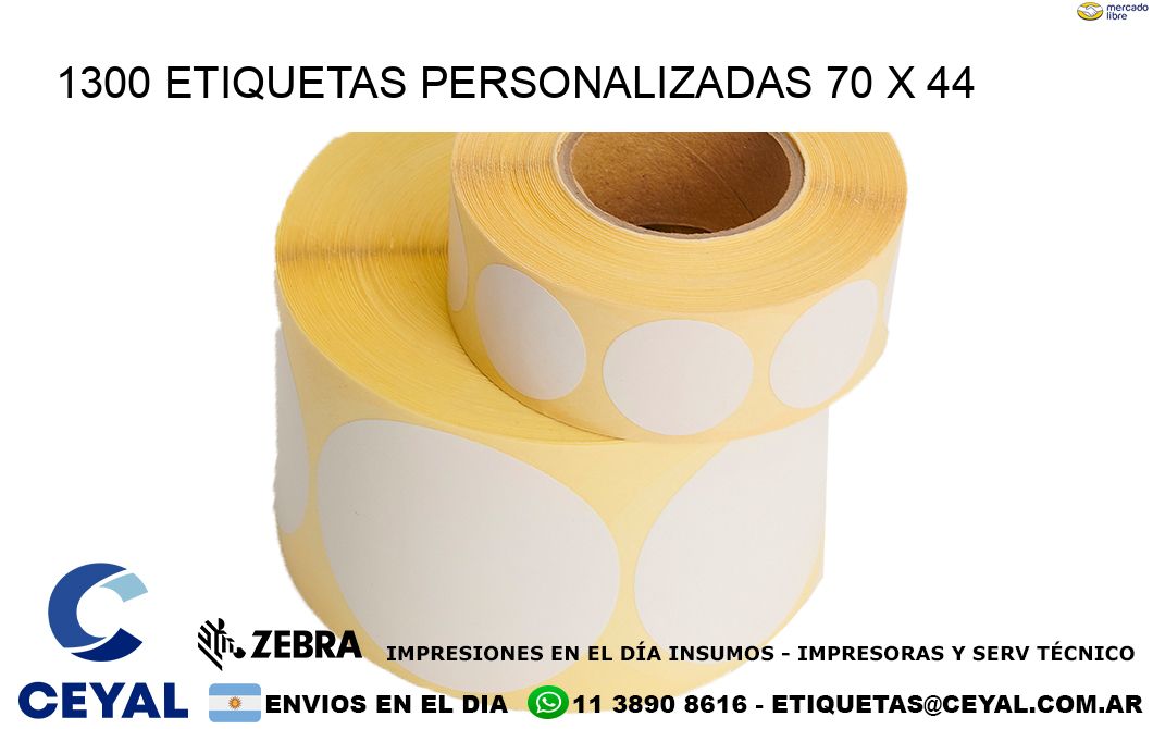 1300 ETIQUETAS PERSONALIZADAS 70 x 44