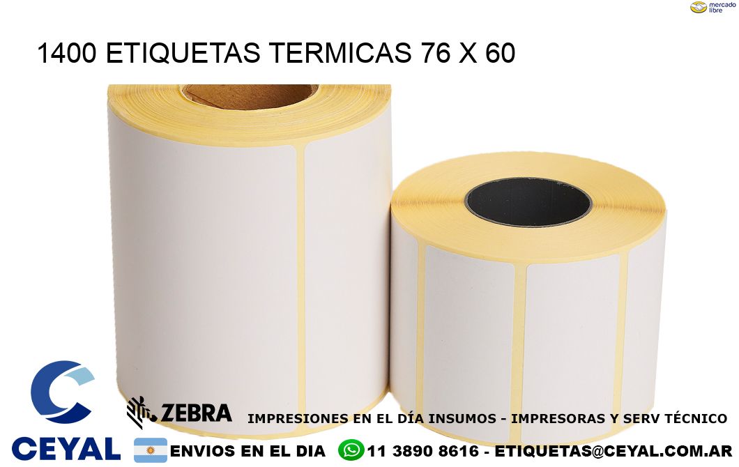 1400 ETIQUETAS TERMICAS 76 x 60