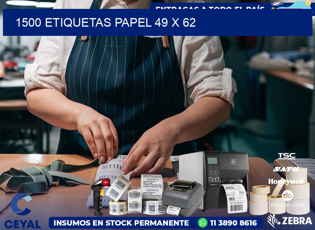 1500 ETIQUETAS PAPEL 49 x 62