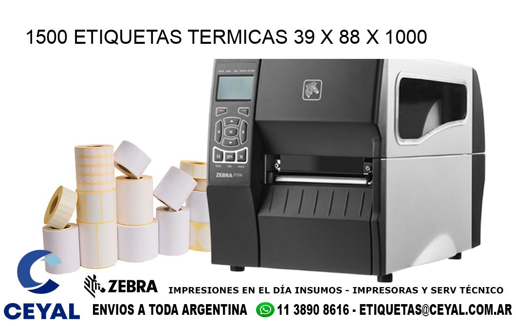 1500 ETIQUETAS TERMICAS 39 x 88 x 1000