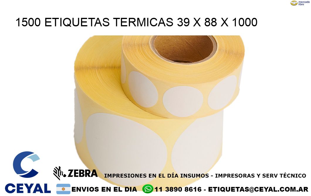 1500 ETIQUETAS TERMICAS 39 x 88 x 1000