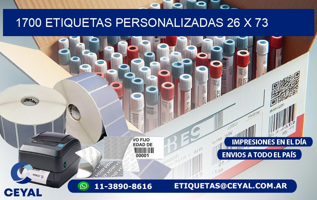 1700 ETIQUETAS PERSONALIZADAS 26 x 73