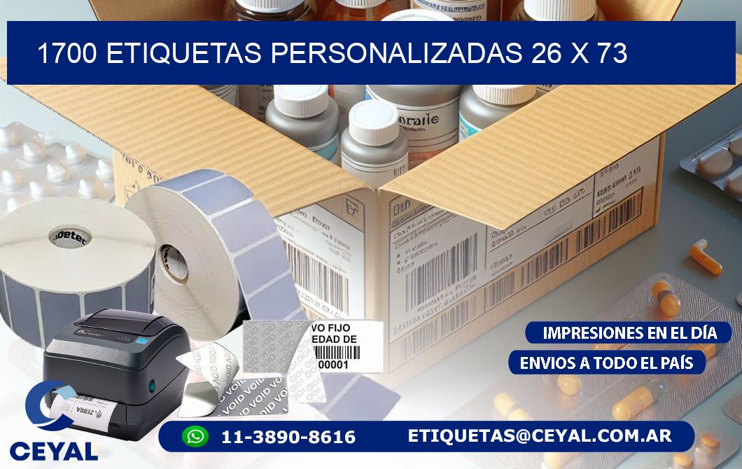 1700 ETIQUETAS PERSONALIZADAS 26 x 73