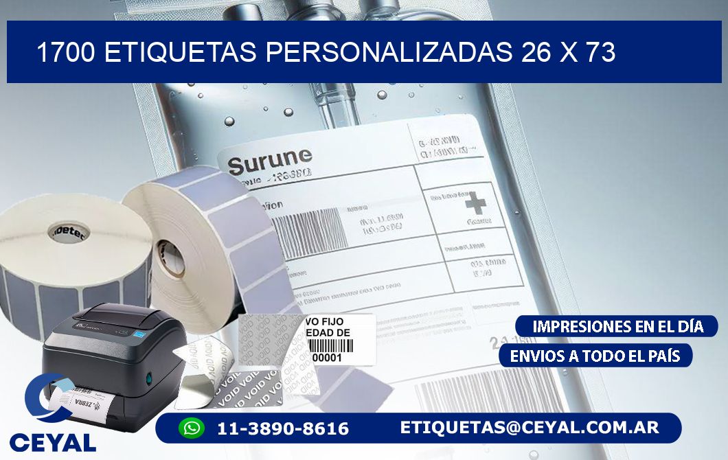 1700 ETIQUETAS PERSONALIZADAS 26 x 73