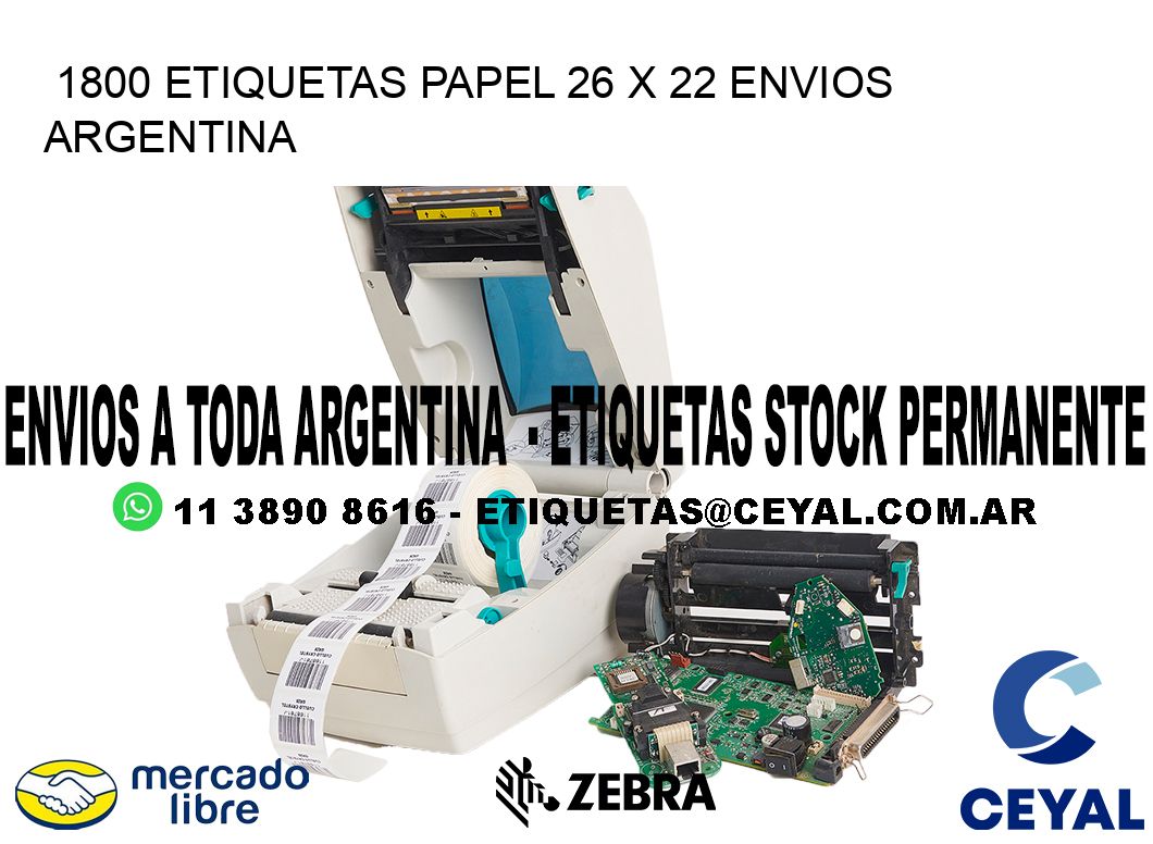 1800 ETIQUETAS PAPEL 26 x 22 ENVIOS ARGENTINA