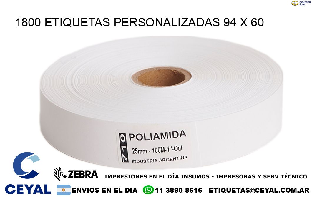 1800 ETIQUETAS PERSONALIZADAS 94 x 60