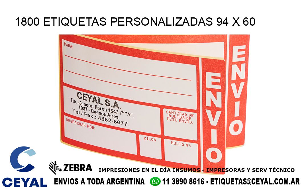 1800 ETIQUETAS PERSONALIZADAS 94 x 60