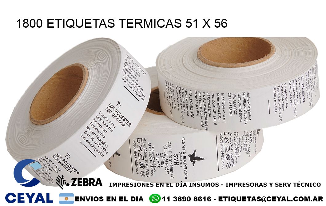 1800 ETIQUETAS TERMICAS 51 x 56