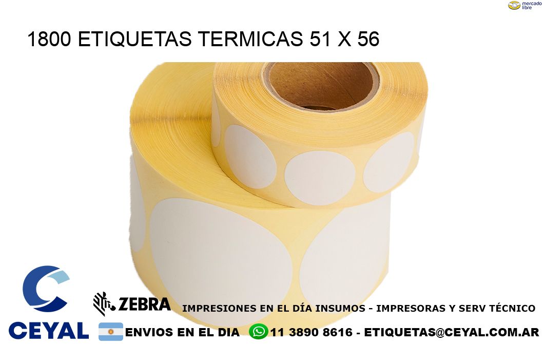 1800 ETIQUETAS TERMICAS 51 x 56