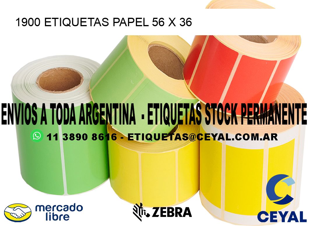 1900 ETIQUETAS PAPEL 56 x 36