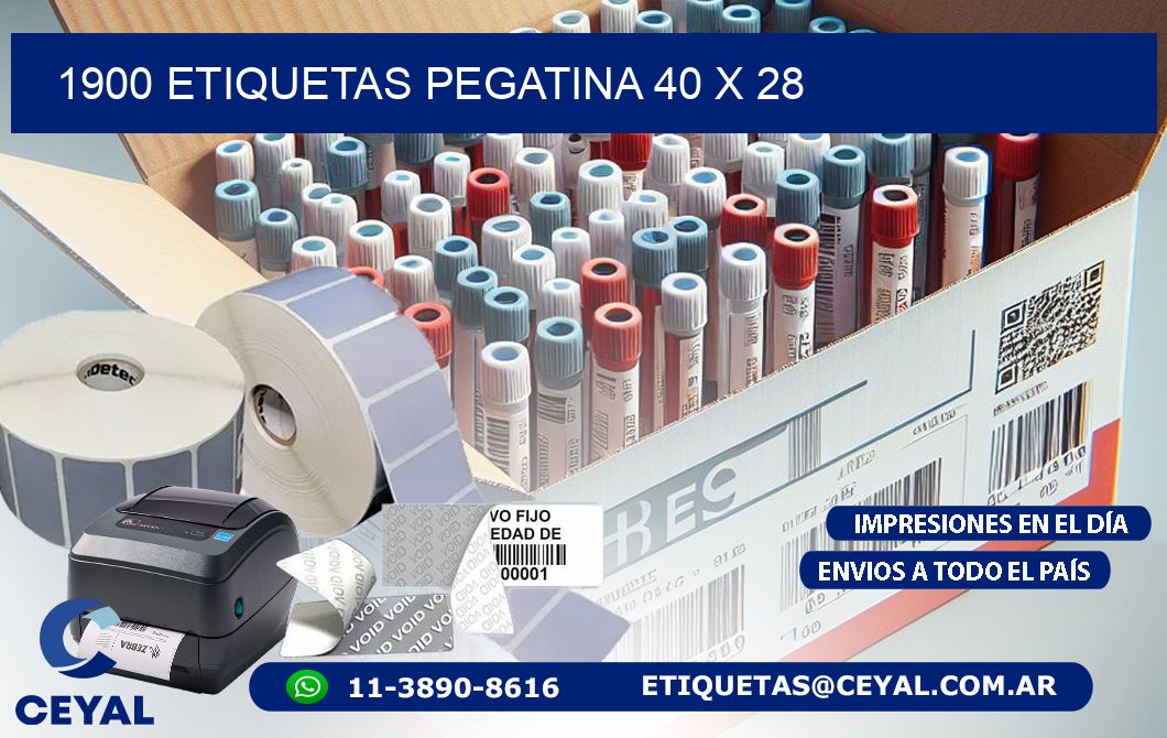 1900 ETIQUETAS PEGATINA 40 x 28