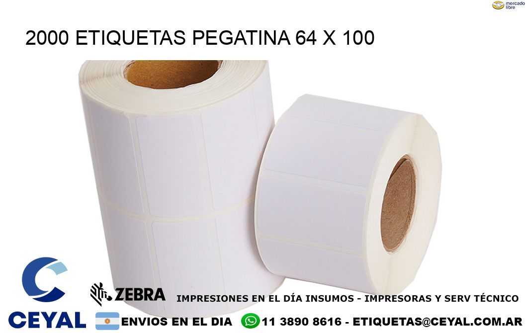 2000 ETIQUETAS PEGATINA 64 x 100