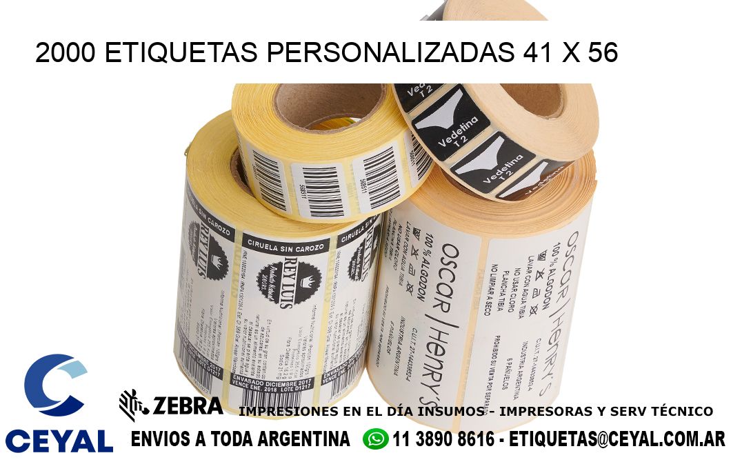 2000 ETIQUETAS PERSONALIZADAS 41 x 56