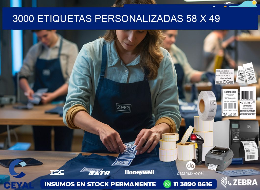 3000 ETIQUETAS PERSONALIZADAS 58 x 49