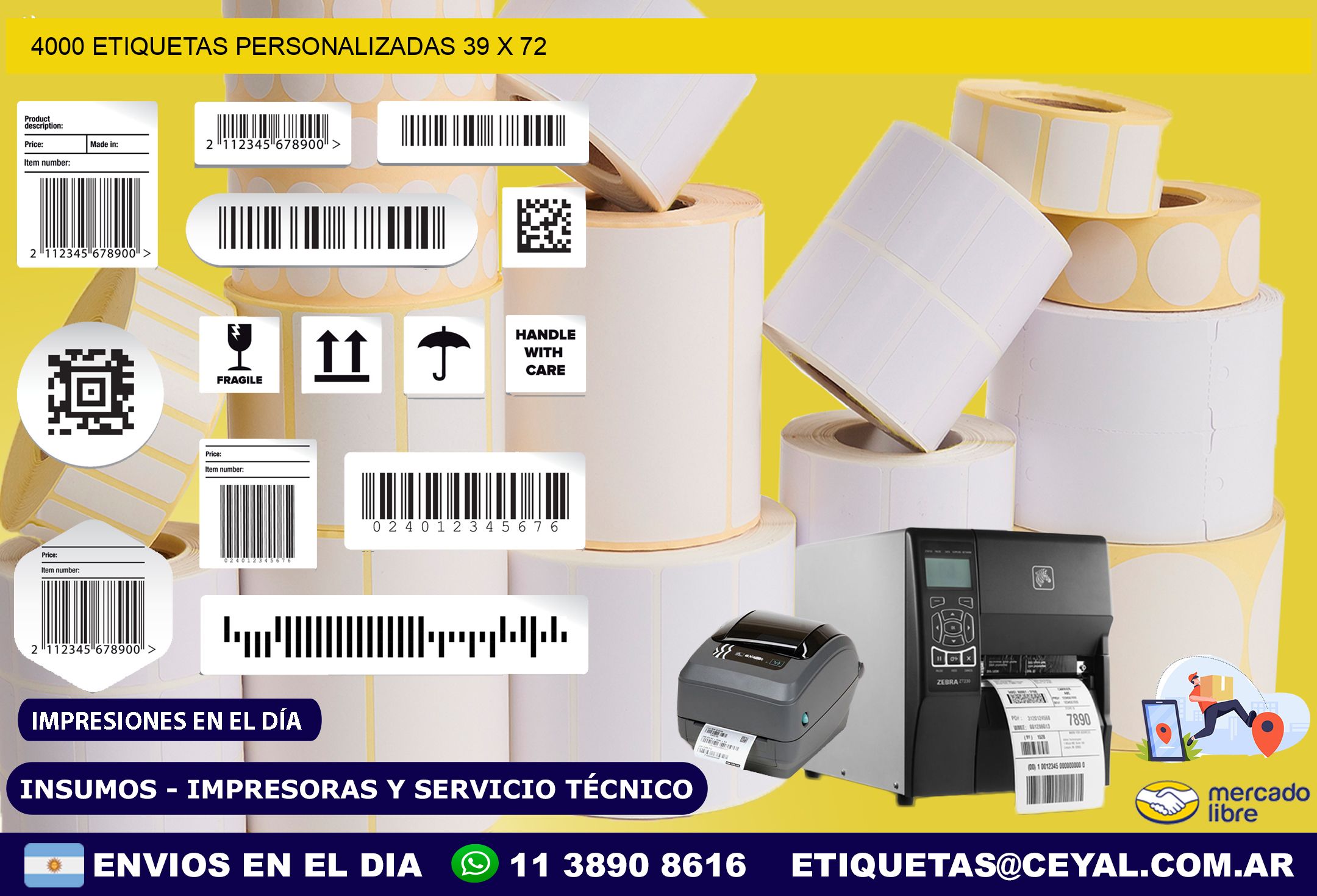 4000 ETIQUETAS PERSONALIZADAS 39 x 72