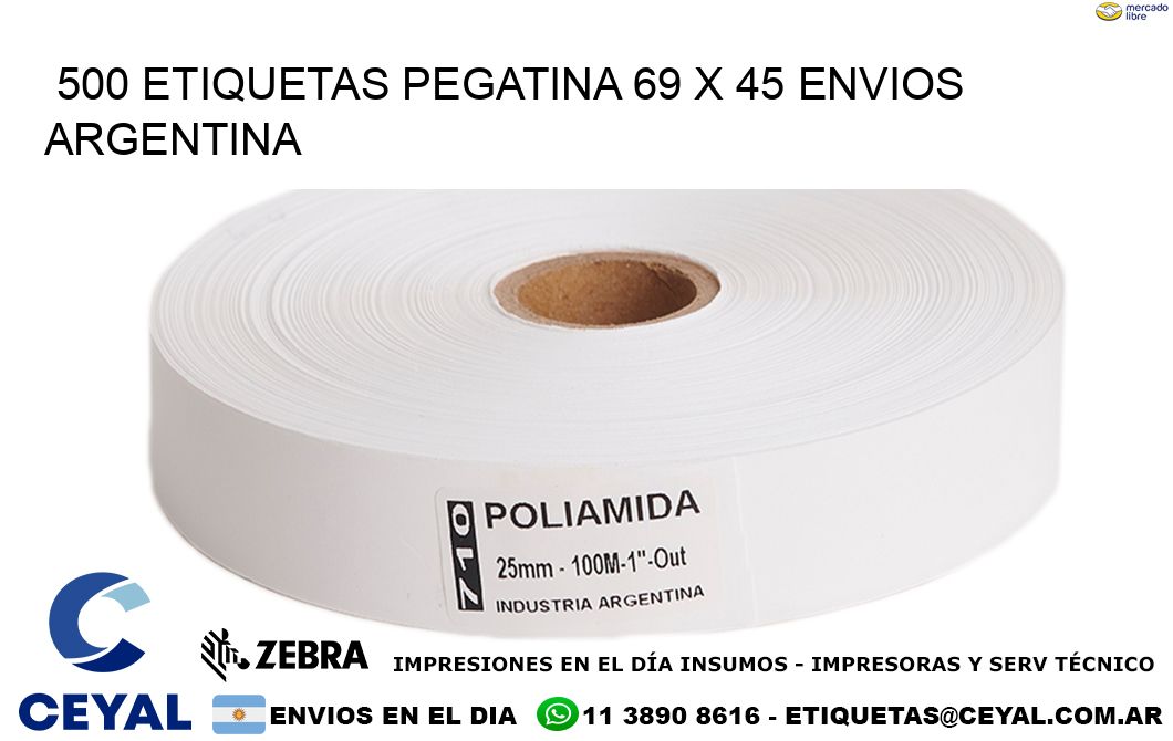 500 ETIQUETAS PEGATINA 69 x 45 ENVIOS ARGENTINA