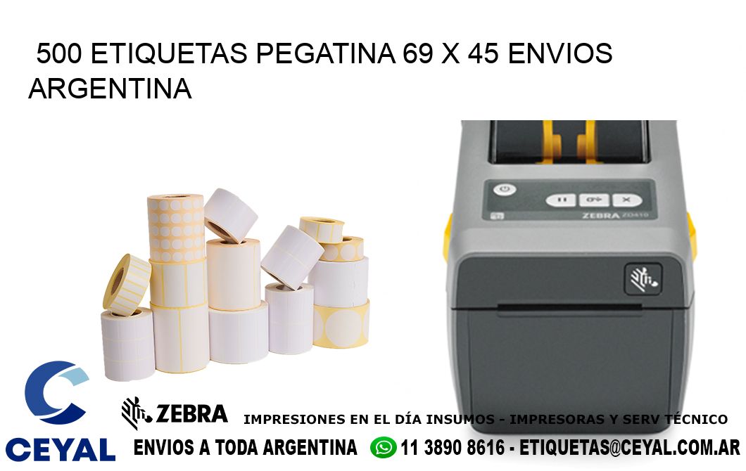 500 ETIQUETAS PEGATINA 69 x 45 ENVIOS ARGENTINA