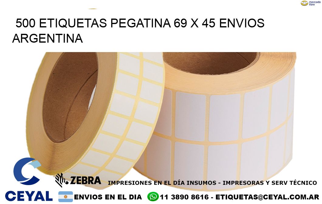 500 ETIQUETAS PEGATINA 69 x 45 ENVIOS ARGENTINA