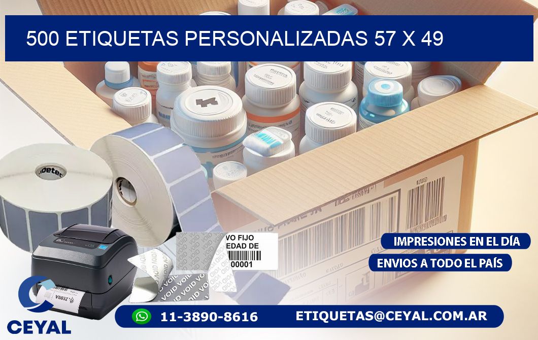 500 ETIQUETAS PERSONALIZADAS 57 x 49