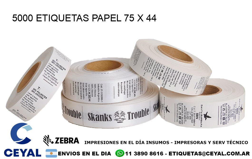 5000 ETIQUETAS PAPEL 75 x 44