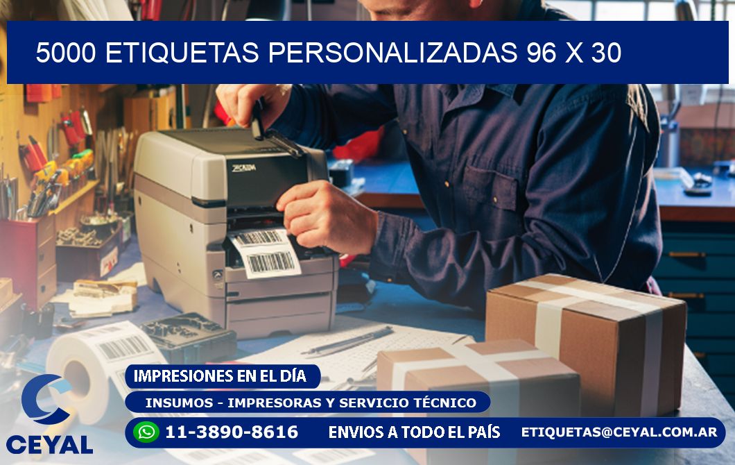 5000 ETIQUETAS PERSONALIZADAS 96 x 30