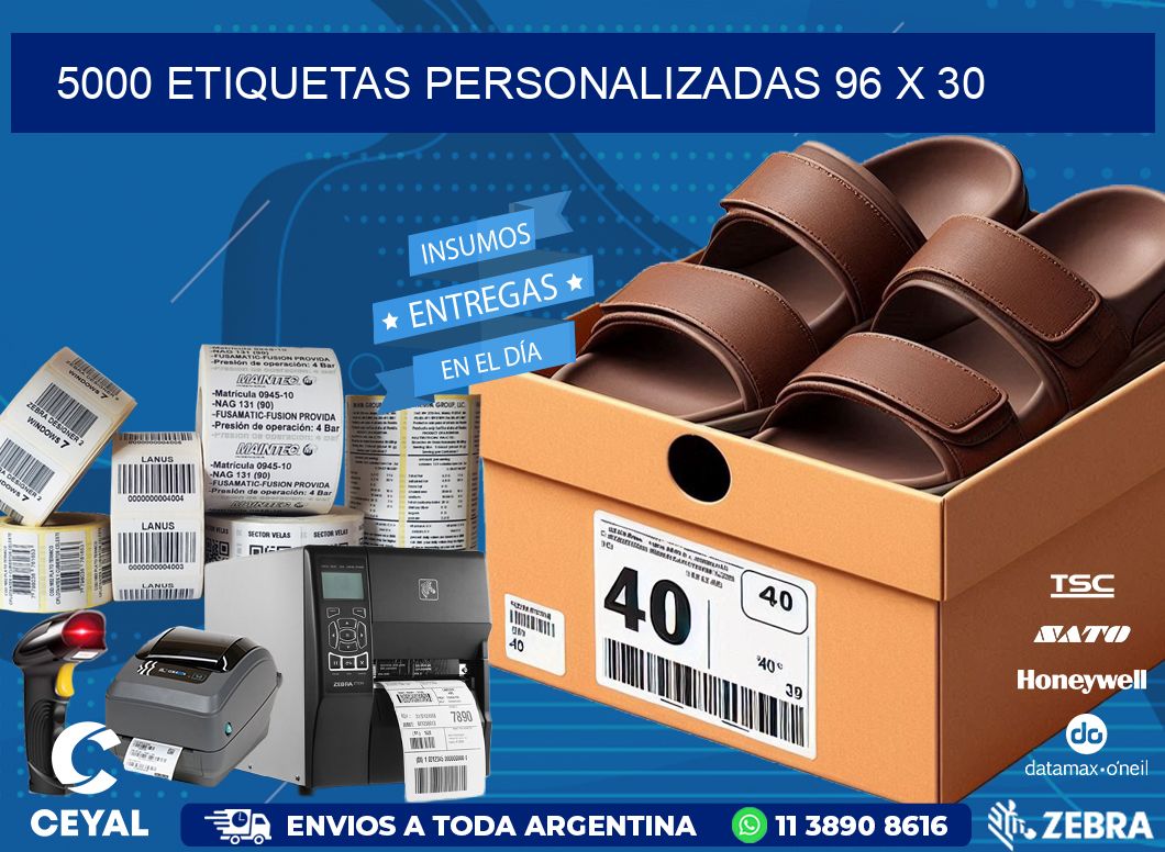 5000 ETIQUETAS PERSONALIZADAS 96 x 30