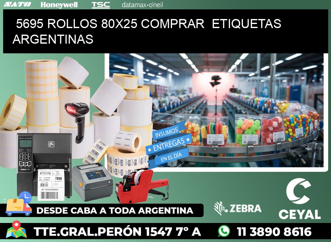 5695 ROLLOS 80X25 COMPRAR  ETIQUETAS ARGENTINAS