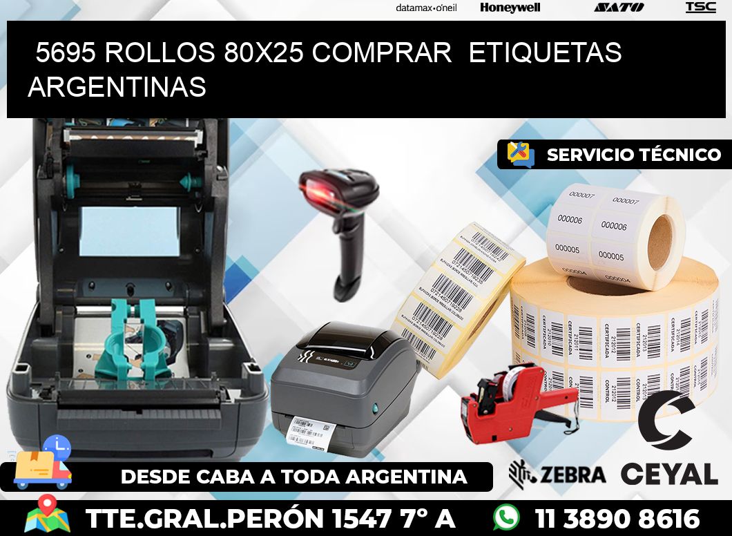 5695 ROLLOS 80X25 COMPRAR  ETIQUETAS ARGENTINAS