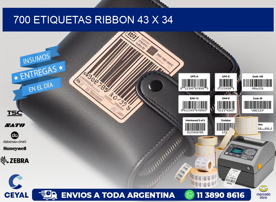 700 ETIQUETAS RIBBON 43 x 34