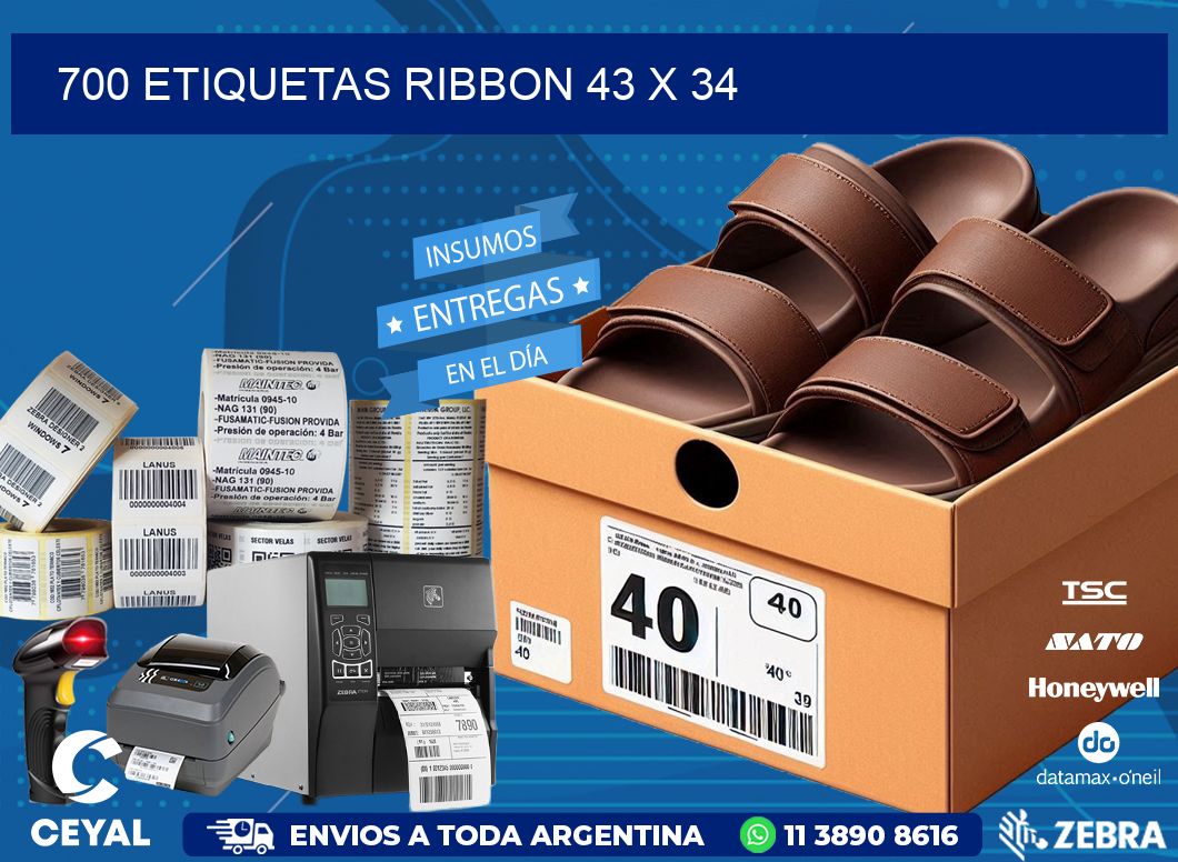 700 ETIQUETAS RIBBON 43 x 34