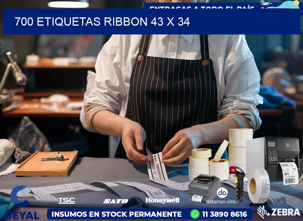 700 ETIQUETAS RIBBON 43 x 34