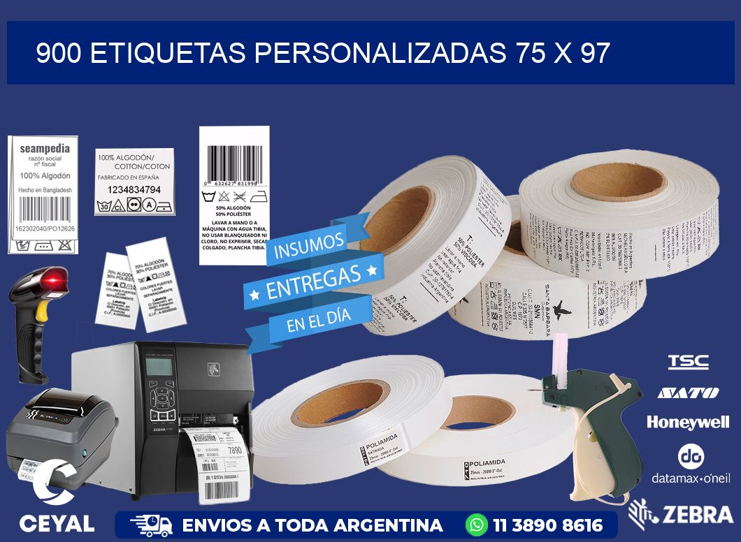 900 ETIQUETAS PERSONALIZADAS 75 x 97