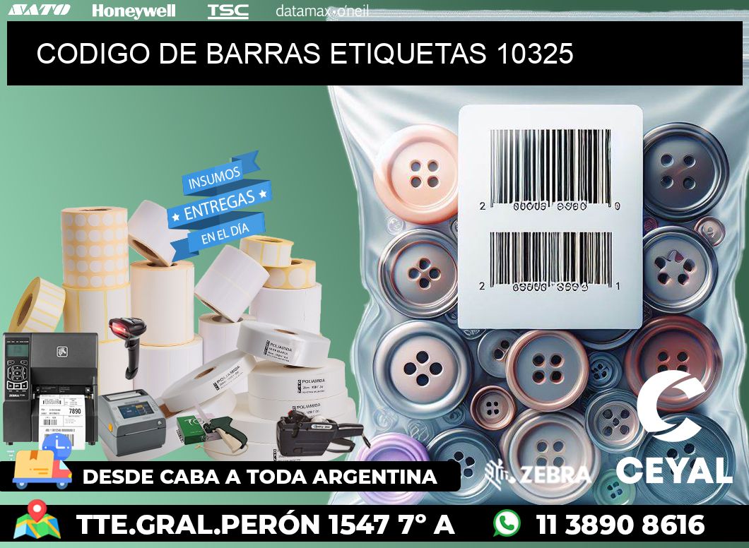 CODIGO DE BARRAS ETIQUETAS 10325