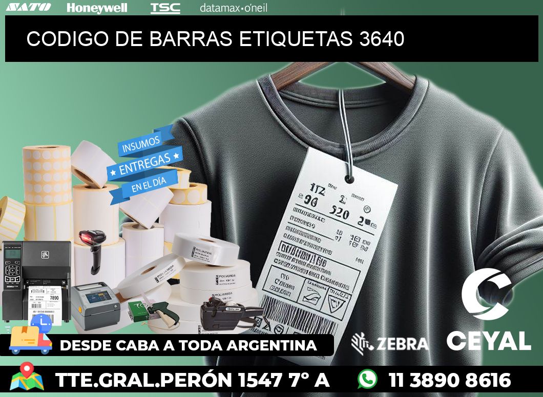 CODIGO DE BARRAS ETIQUETAS 3640