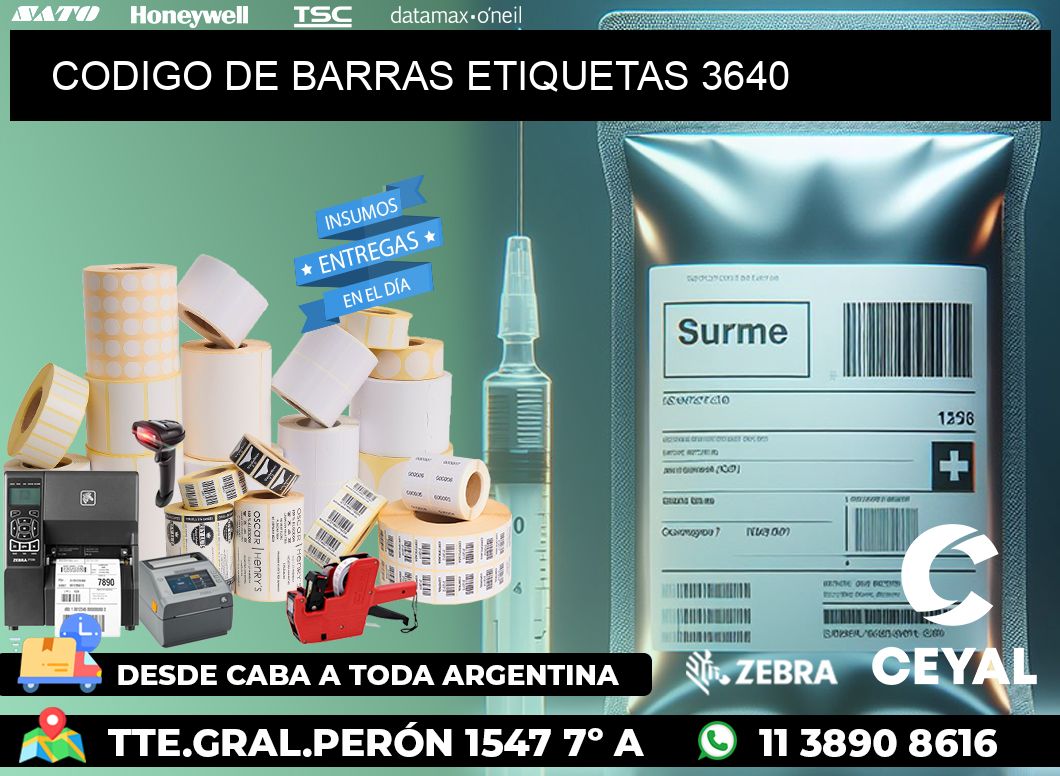 CODIGO DE BARRAS ETIQUETAS 3640