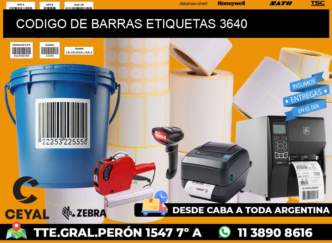 CODIGO DE BARRAS ETIQUETAS 3640