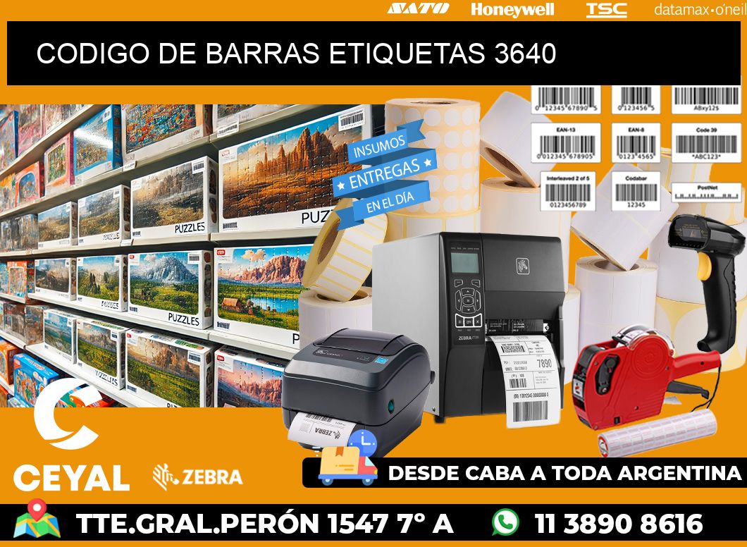 CODIGO DE BARRAS ETIQUETAS 3640