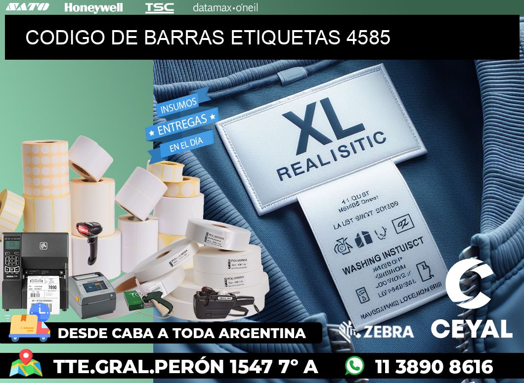 CODIGO DE BARRAS ETIQUETAS 4585