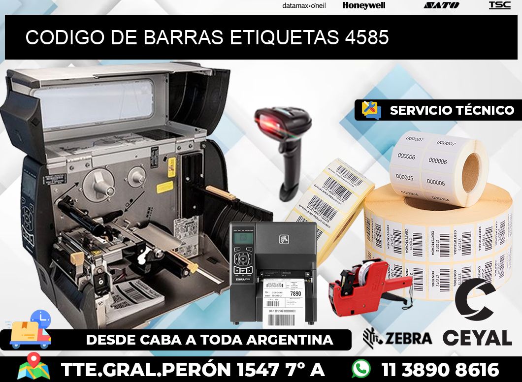 CODIGO DE BARRAS ETIQUETAS 4585