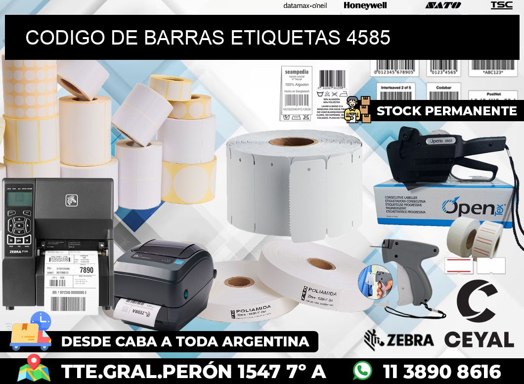 CODIGO DE BARRAS ETIQUETAS 4585