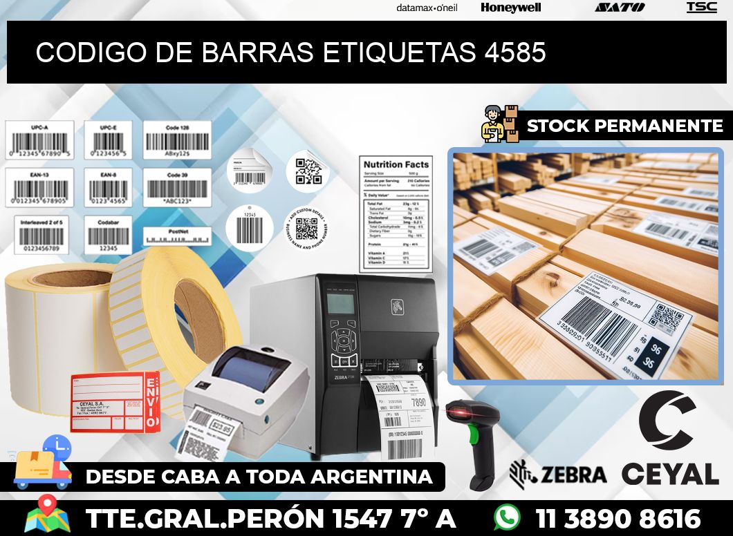 CODIGO DE BARRAS ETIQUETAS 4585