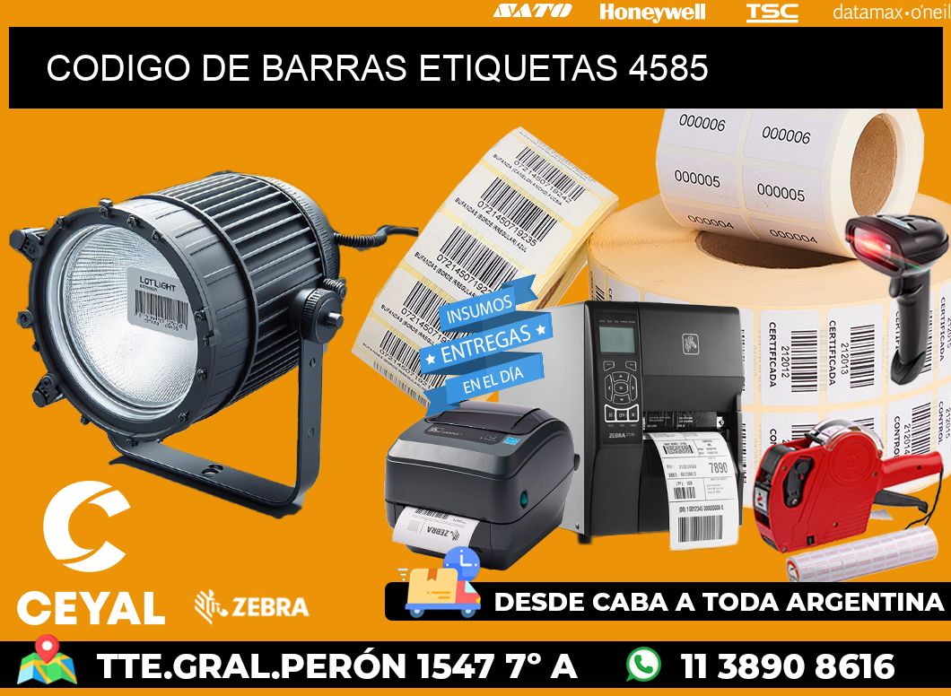 CODIGO DE BARRAS ETIQUETAS 4585