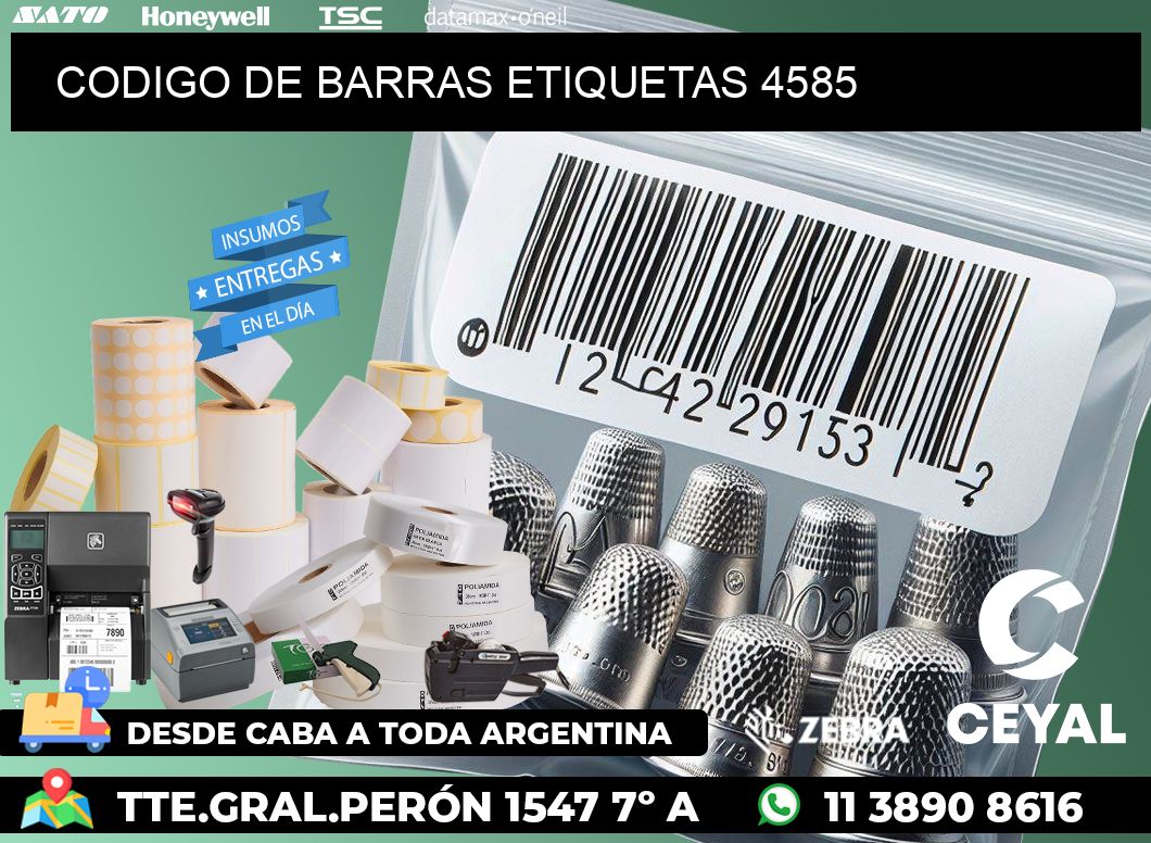 CODIGO DE BARRAS ETIQUETAS 4585