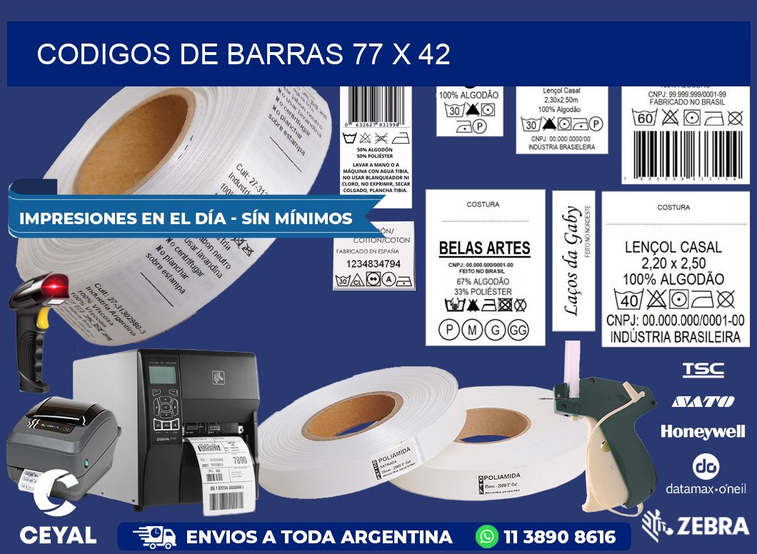 CODIGOS DE BARRAS 77 x 42