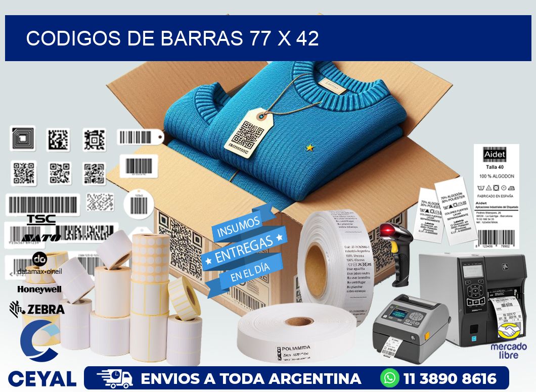 CODIGOS DE BARRAS 77 x 42