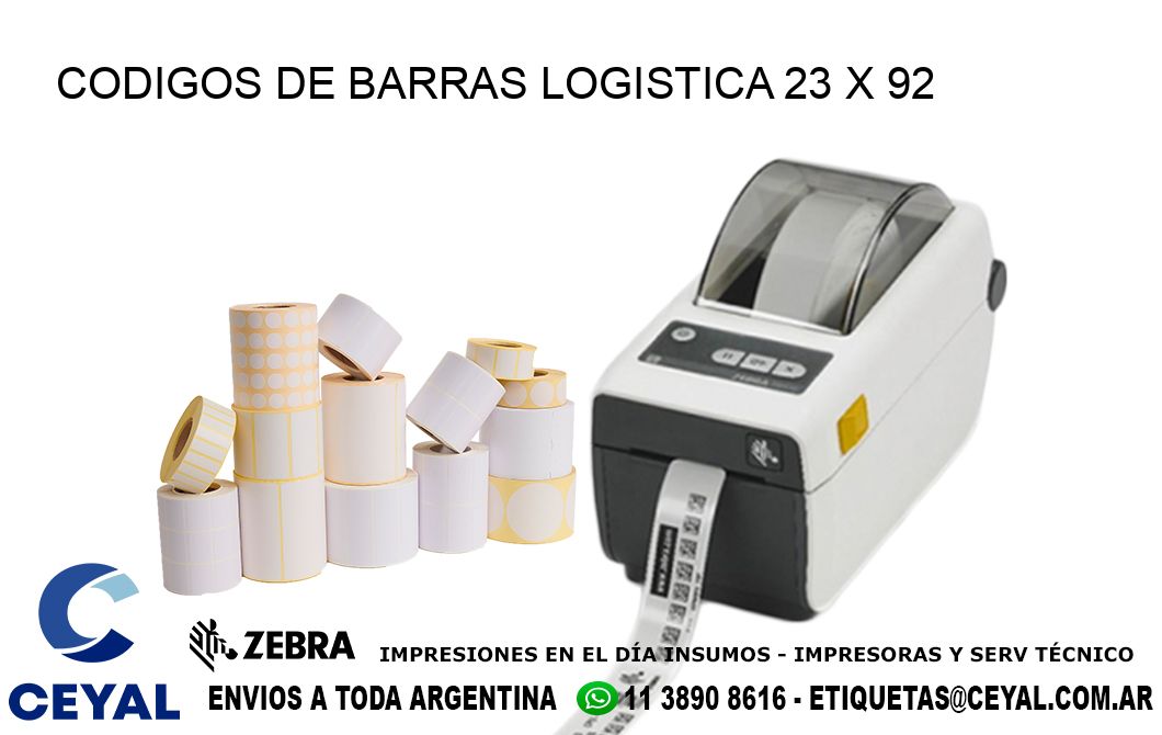 CODIGOS DE BARRAS LOGISTICA 23 x 92