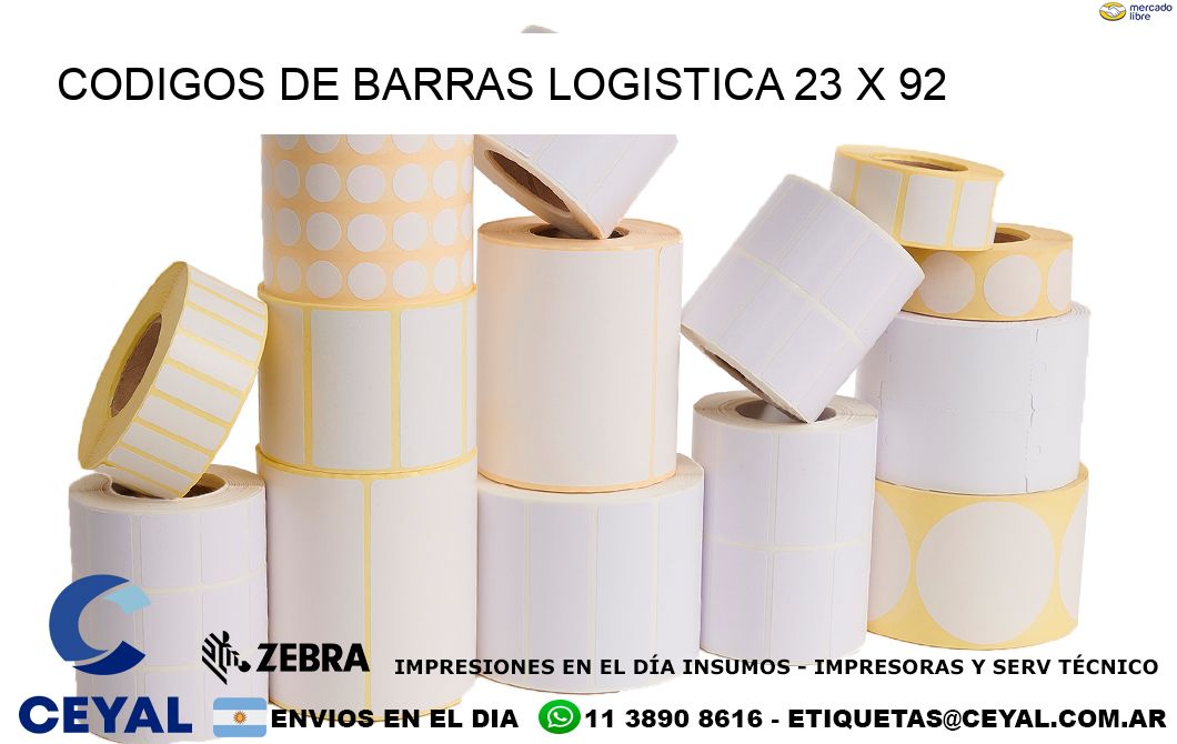 CODIGOS DE BARRAS LOGISTICA 23 x 92