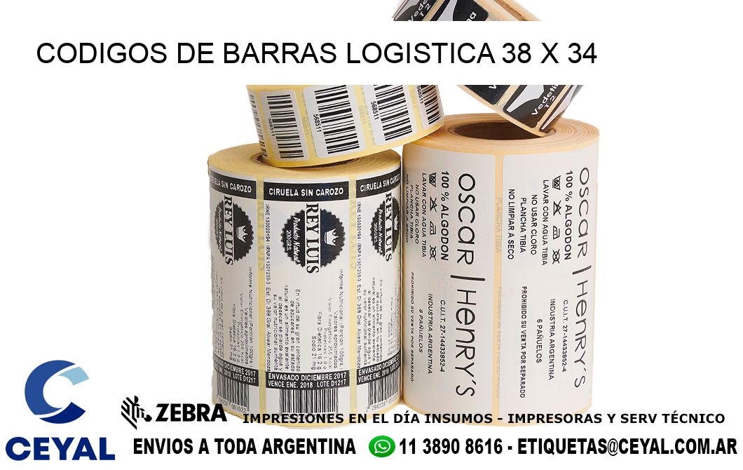 CODIGOS DE BARRAS LOGISTICA 38 x 34